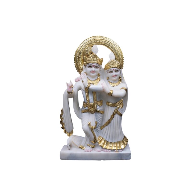 Radha Krishna Marble Statue For Temple - Image 2