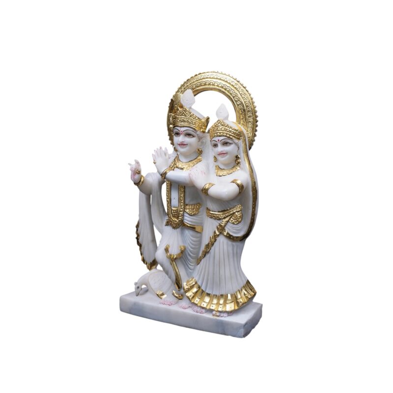Radha Krishna Marble Statue For Temple - Image 3