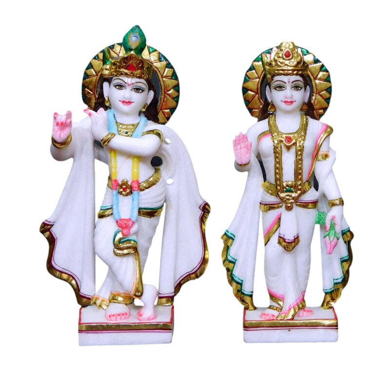 Radha Krishna Makrana White Marble For Temple