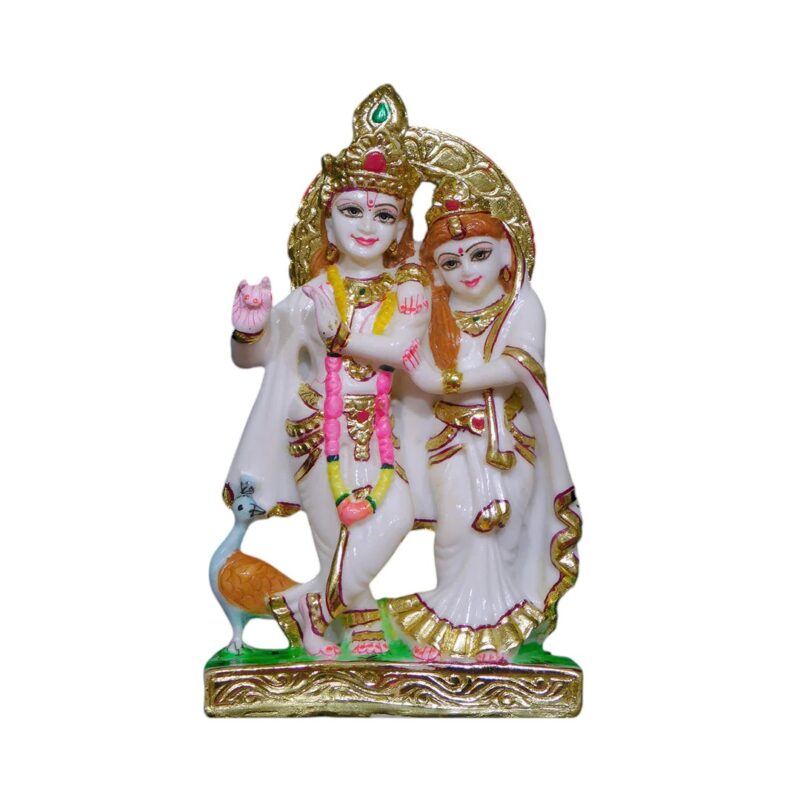 Radha Krishna Marble Dust Statue For Temple