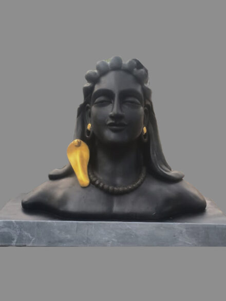 Adhiyogi statue in black marble