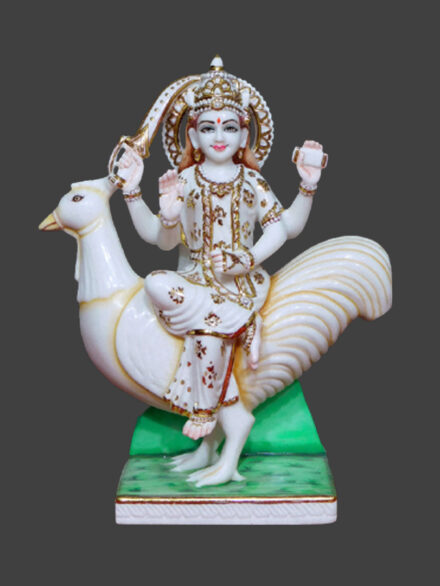 Exquisite Vietnam Marble Statue of Bahuchara Mata