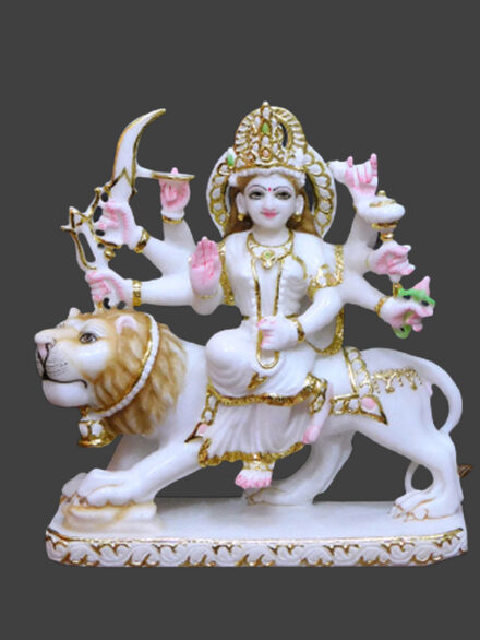 Maa Durga Makrana White Marble Sculpture