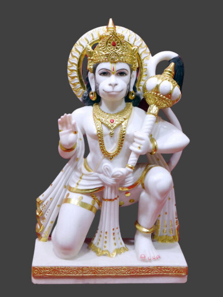 Sitting Aashirwad Hanuman Ji Vietnam Marble Statue