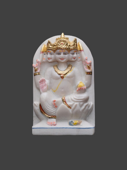 Marble Kartikeya Statue in Frame Sitting Position