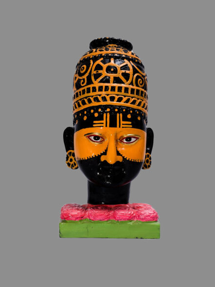 Shyam Baba Marble Murti with Golden Crown