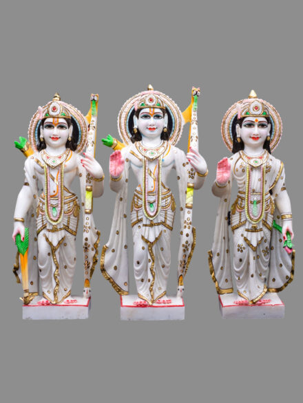 Handcrafted Marble Ram Darbar Idol for Mandir