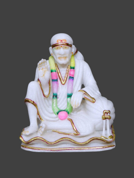 Sai Baba Marble Statue Seated on Floor