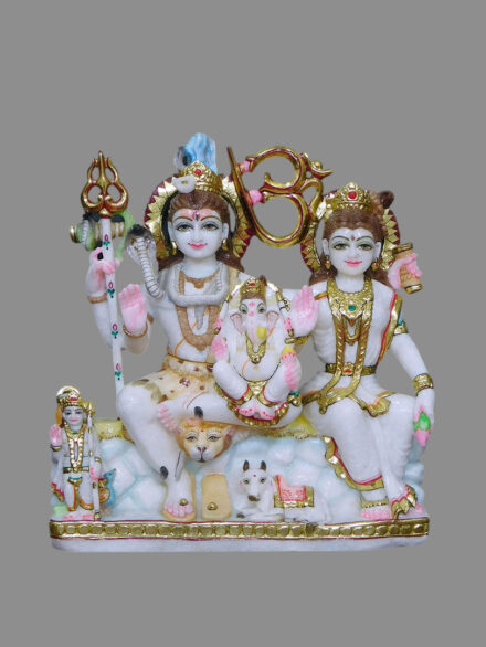 Shiv Parivar Makrana Marble Statue