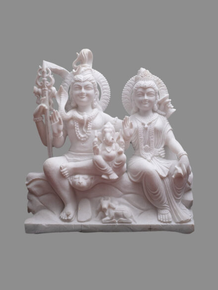 Divine Shiv Parivar Marble Idol