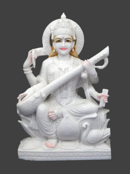 Saraswati Mata Vietnam Marble Statue for Temple