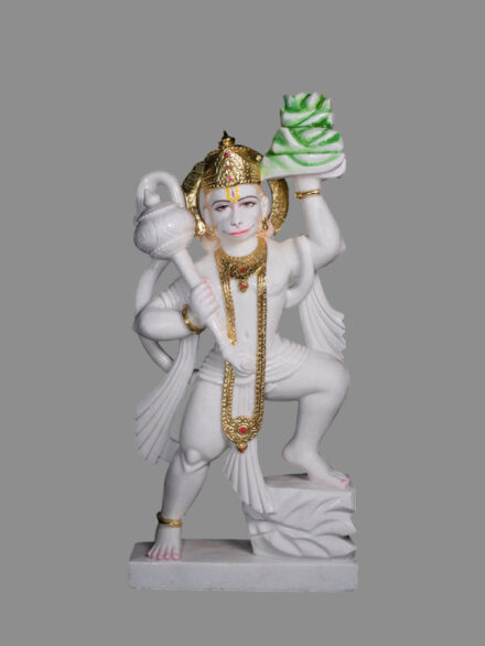 Standing White Vietnam Marble Hanuman Statue