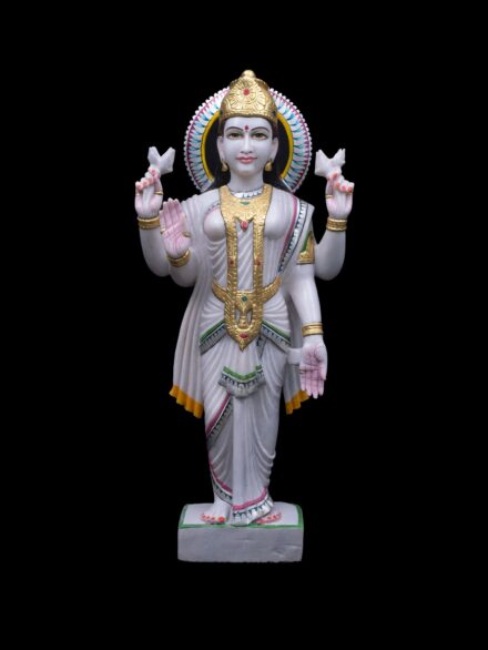 Standing Laxmi Marble Statue for Temple Use